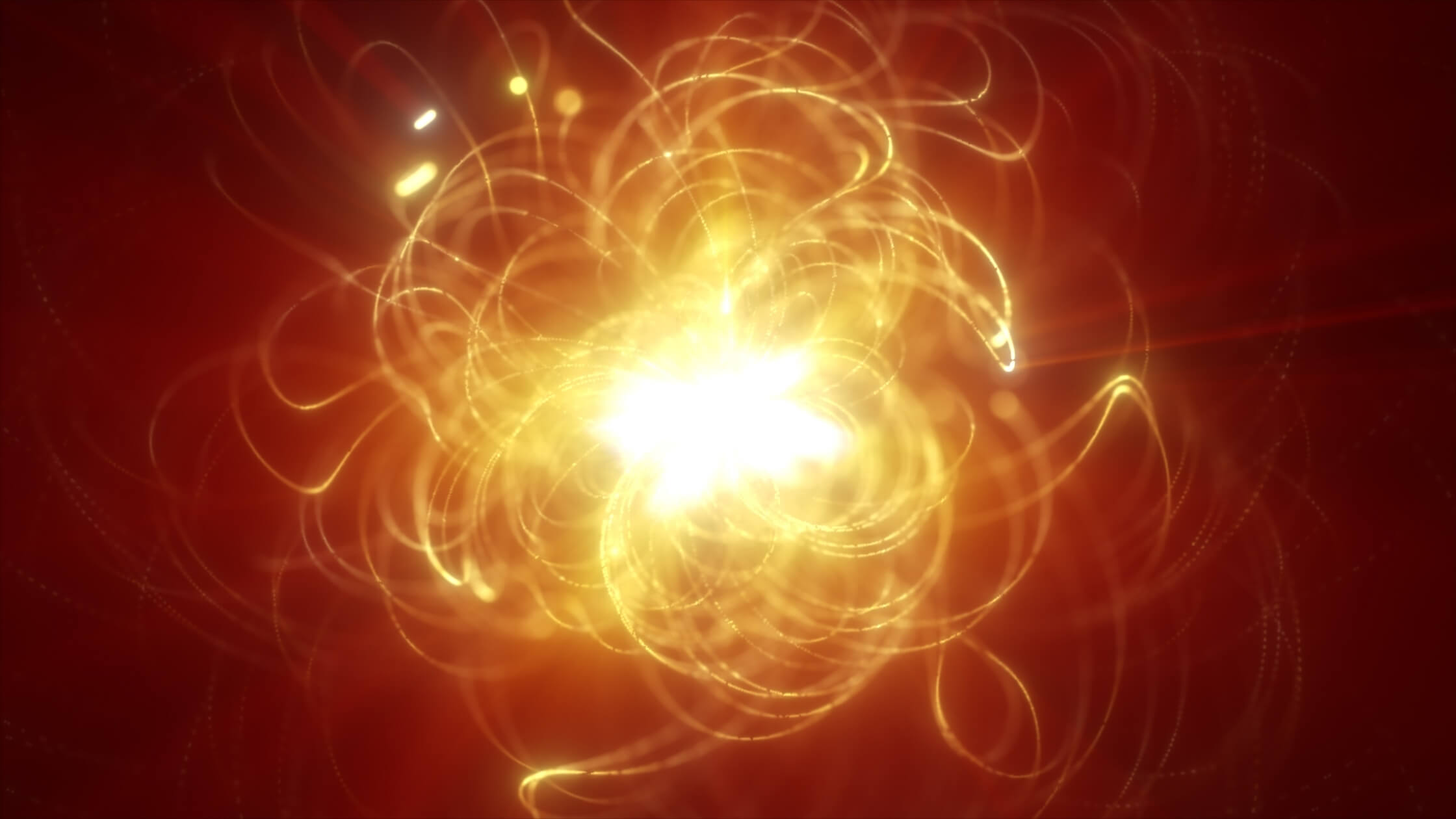 Sonne oder Feuer, strahlend, kraftvoll, goldgelb