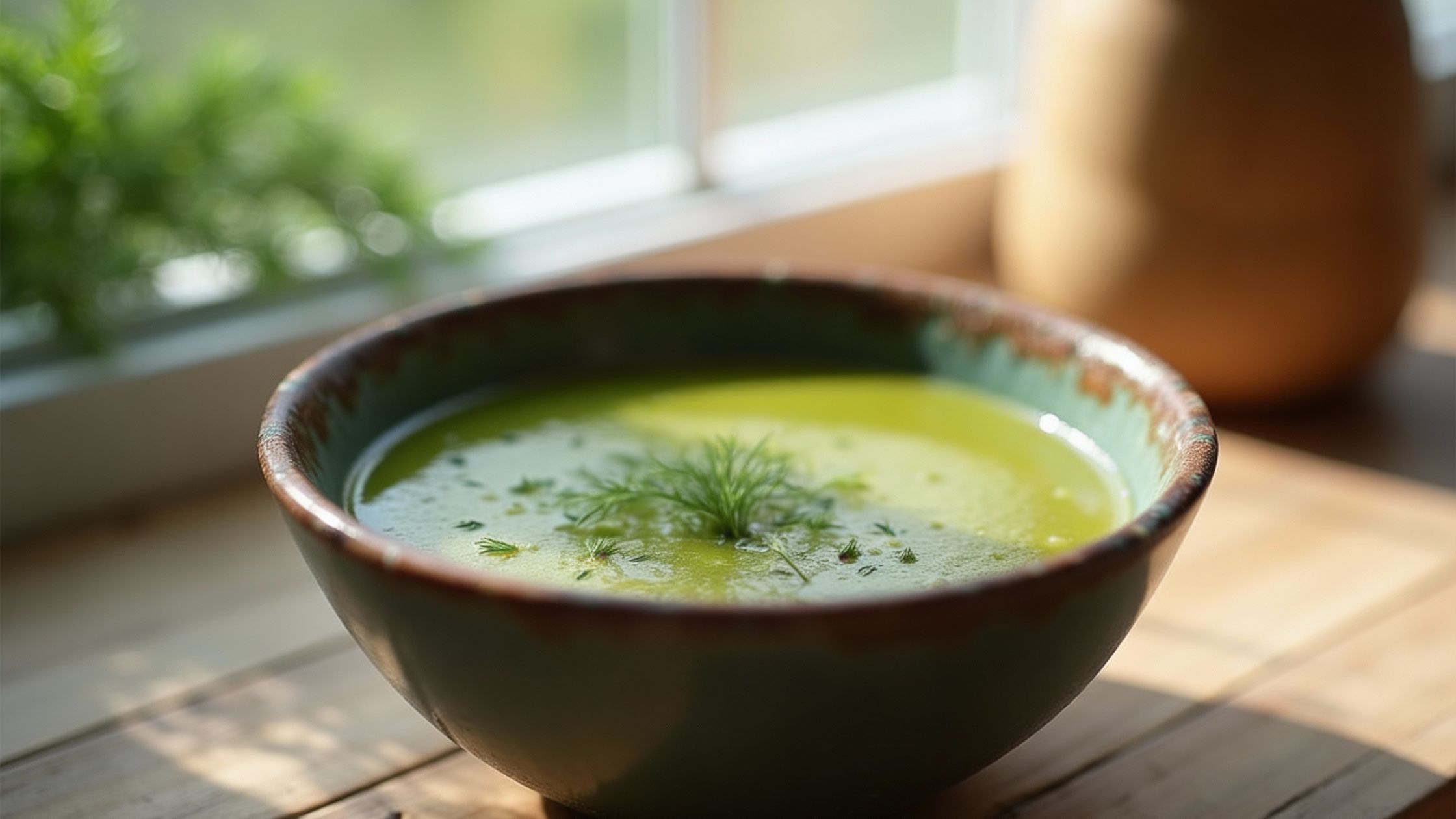 11 Gruene Kraeutersuppe in Schale